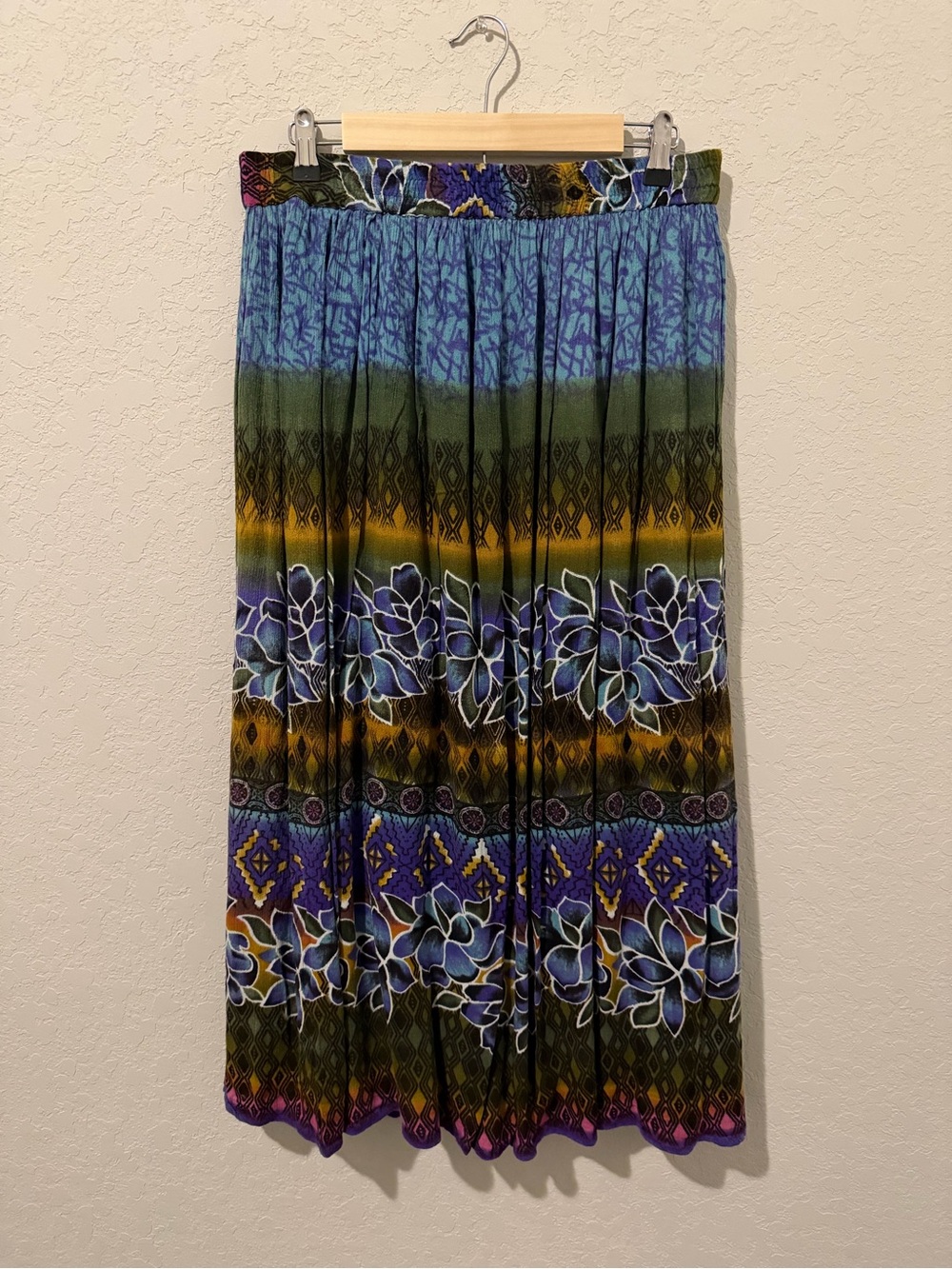 Floral Bohemian Midi Skirt Size L